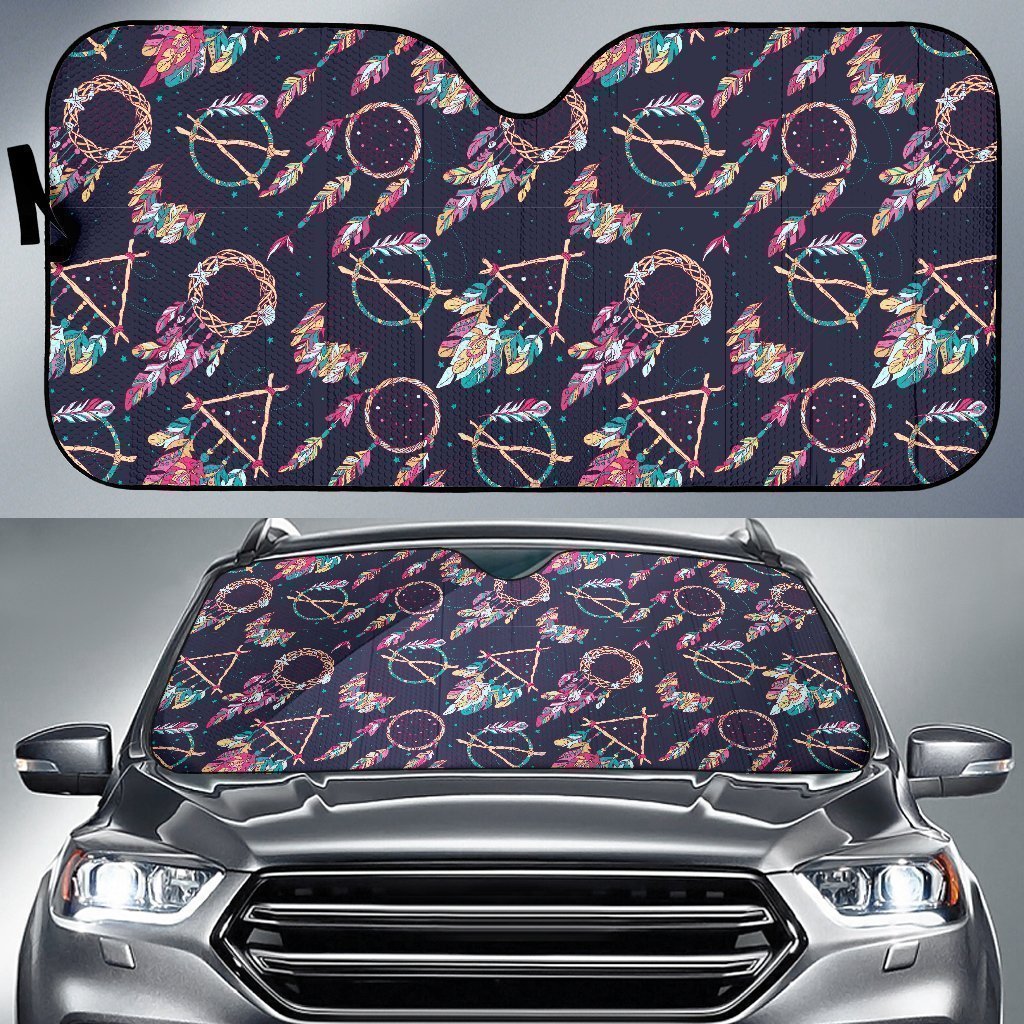 Dream Catcher Boho Feather Car Sun Shade-grizzshop