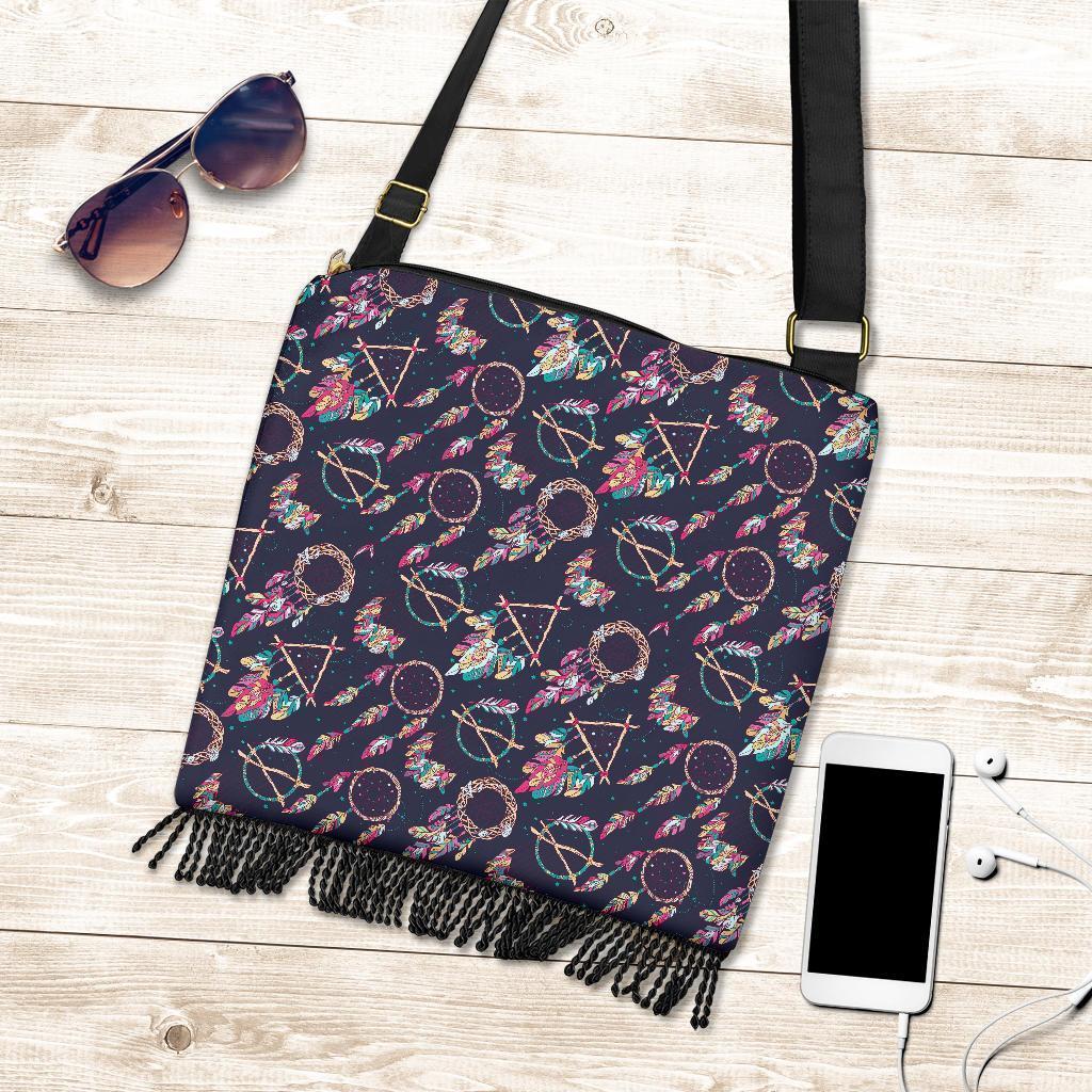 Dream Catcher Boho Feather Crossbody Bags-grizzshop