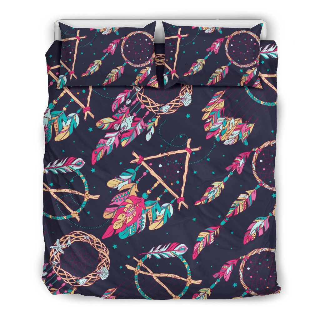 Dream Catcher Boho Feather Duvet Cover Bedding Set-grizzshop