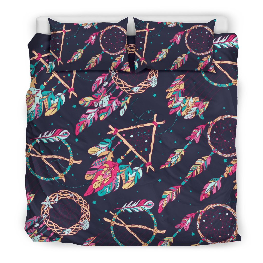 Dream Catcher Boho Feather Duvet Cover Bedding Set-grizzshop