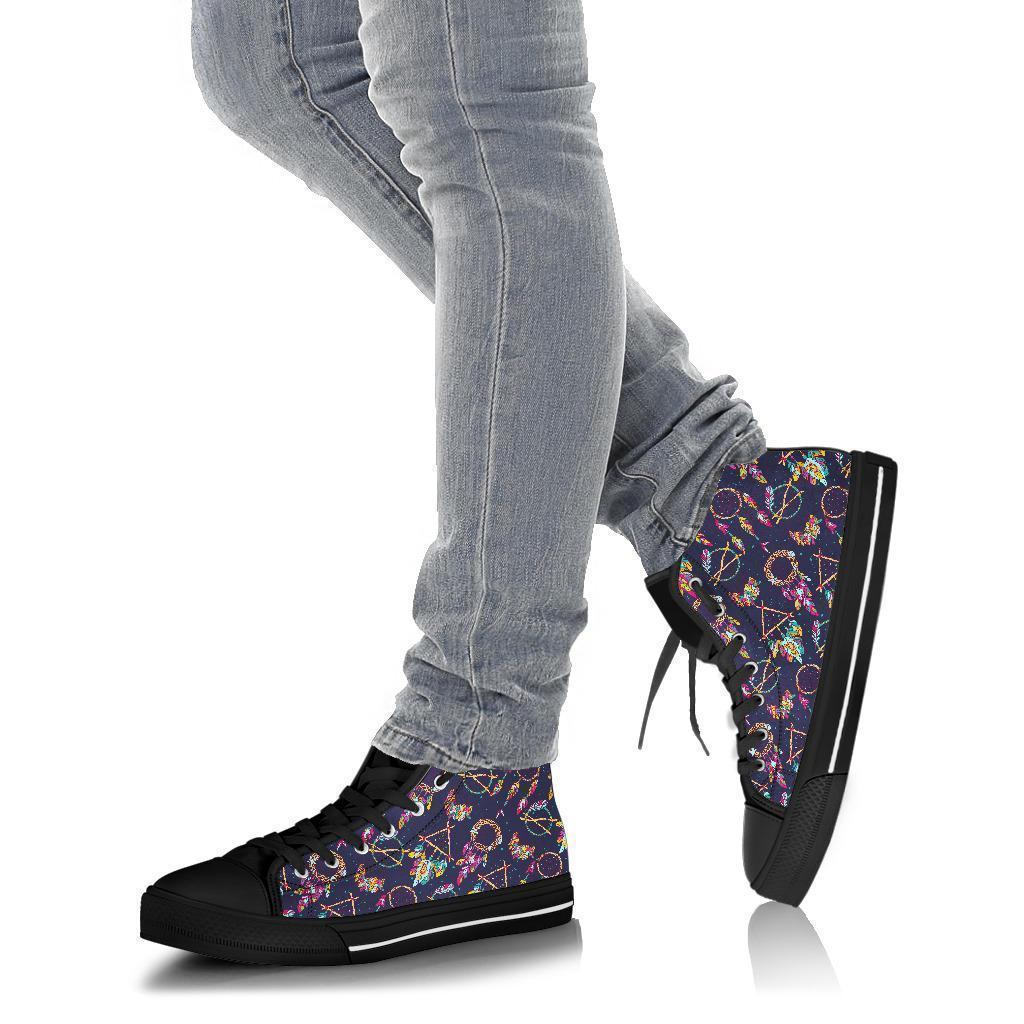 Dream Catcher Boho Feather Men Women's High Top Shoes-grizzshop