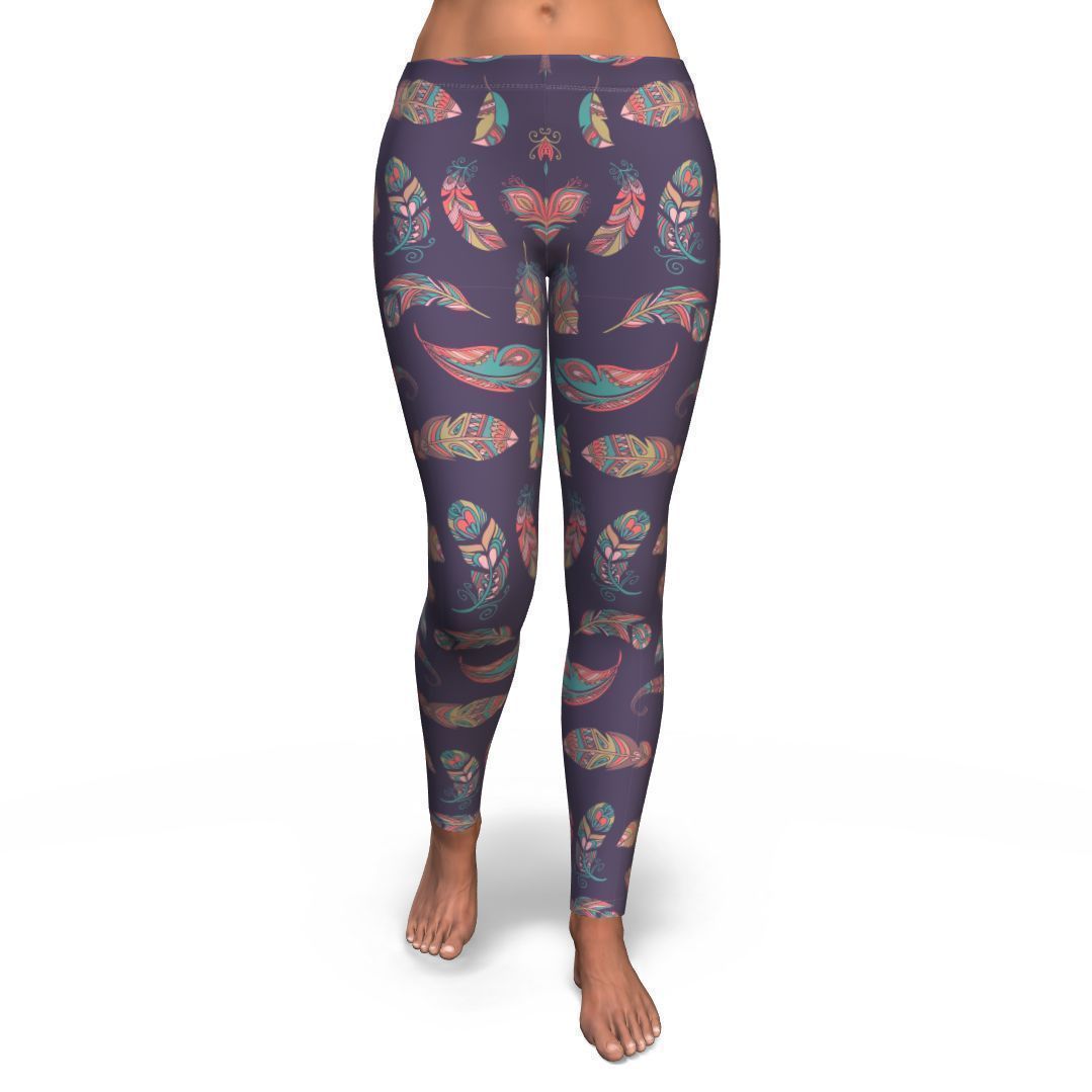 Dream Catcher Boho Feather Pattern Print Pattern Women Leggings-grizzshop