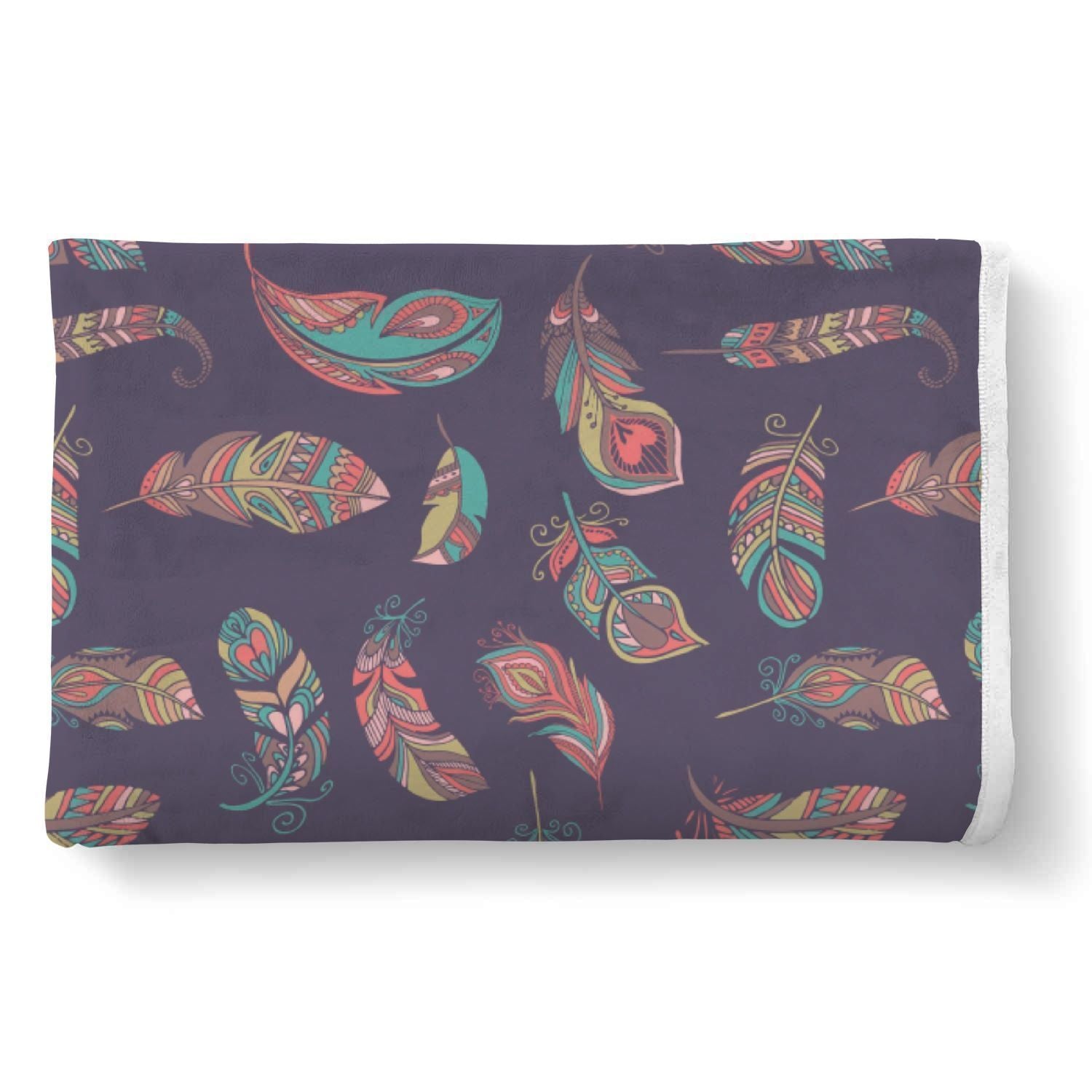 Dream Catcher Boho Feather Pattern Print Throw Blanket-grizzshop