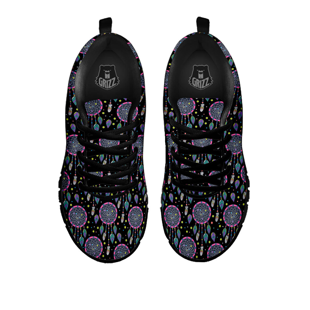 Dream Catcher Boho Print Pattern Black Sneaker-grizzshop