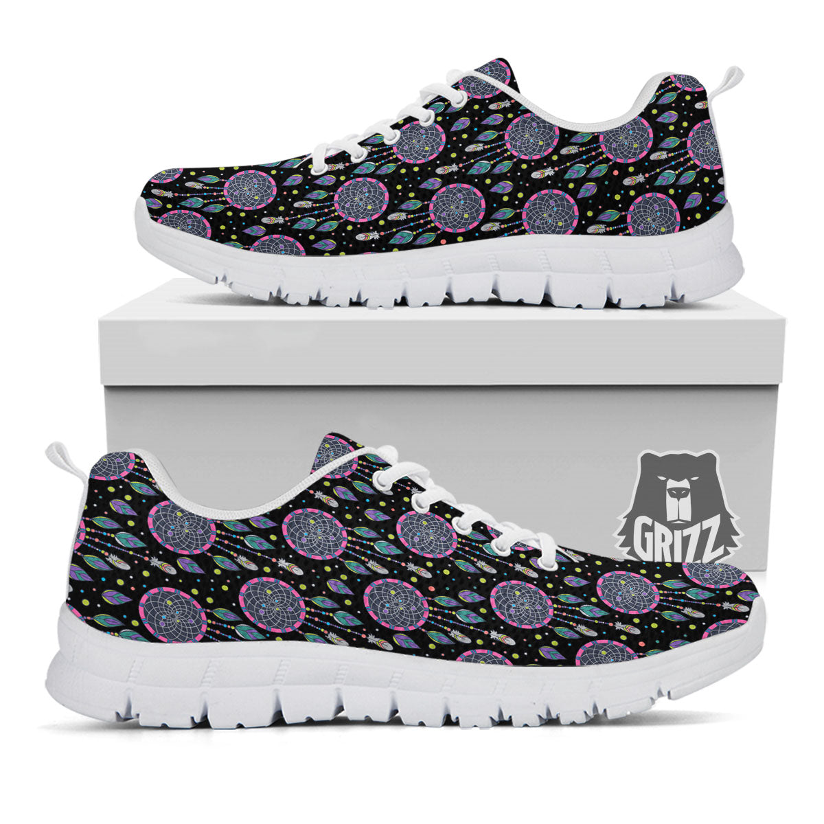 Dream Catcher Boho Print Pattern White Sneaker-grizzshop