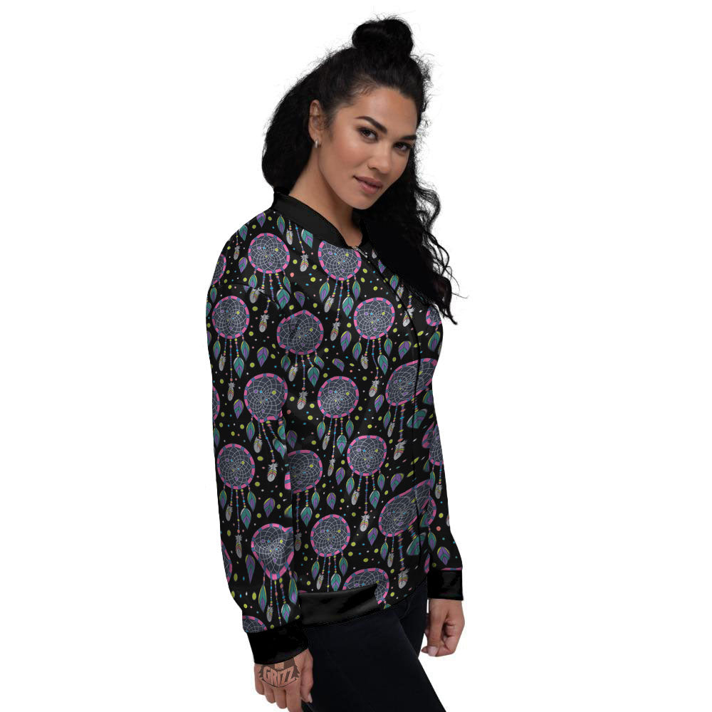 Dream Catcher Boho Print Pattern Women's Bomber Jacket-grizzshop