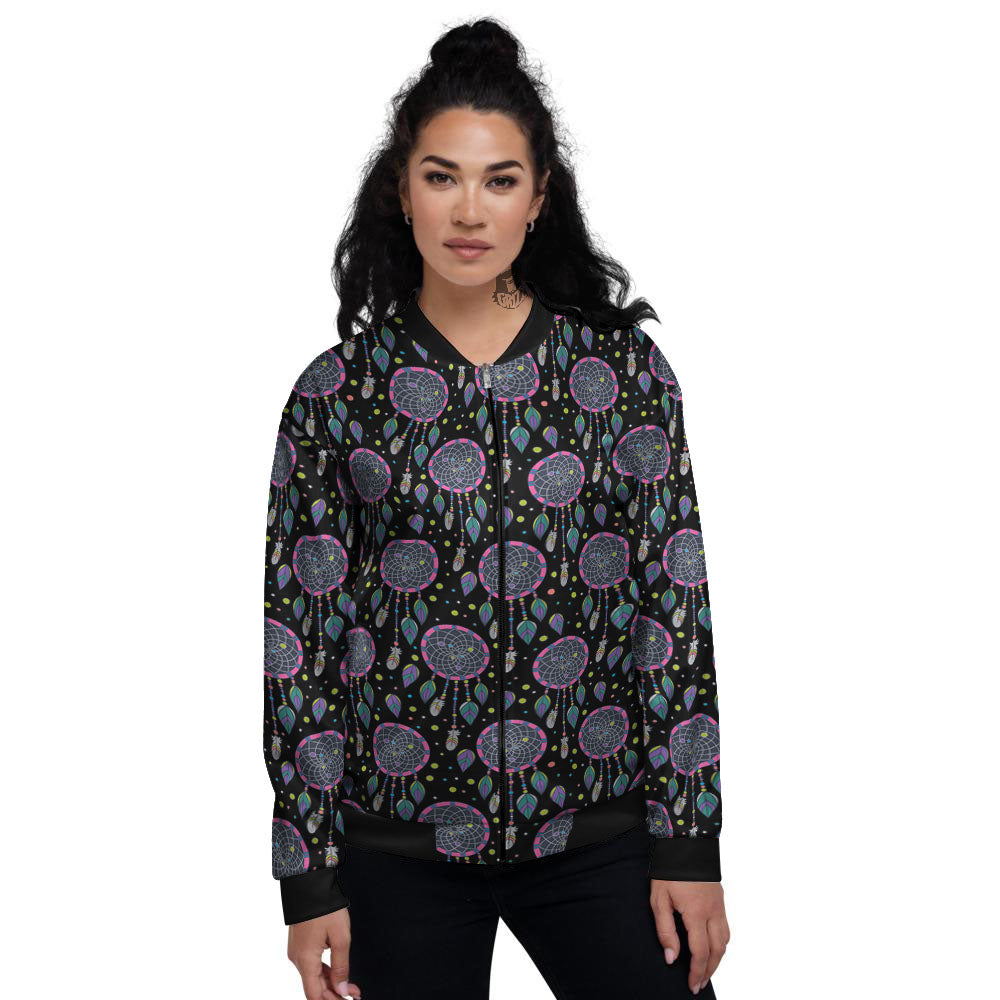Dream Catcher Boho Print Pattern Women's Bomber Jacket-grizzshop