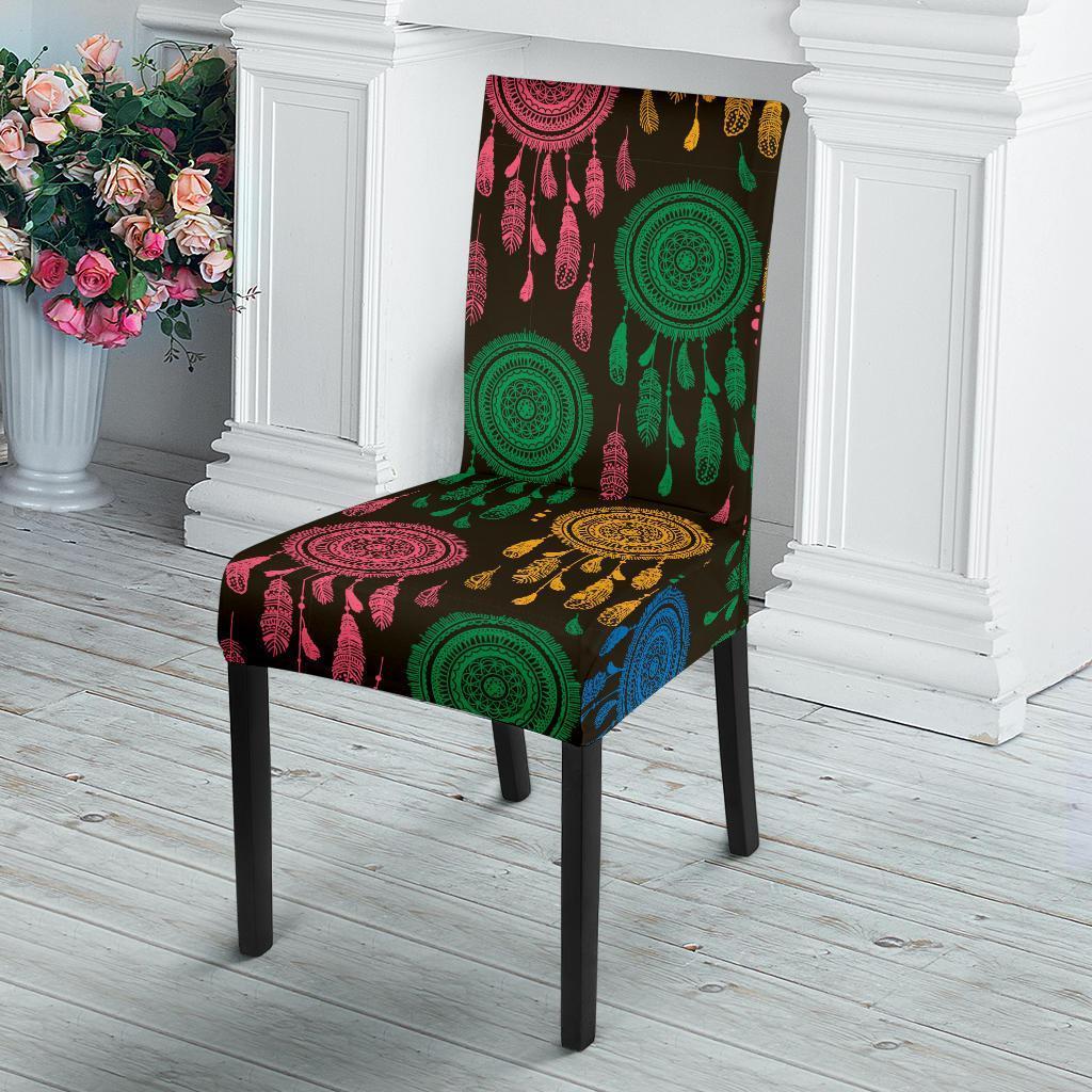 Dream Catcher Colorful Feather Chair Cover-grizzshop