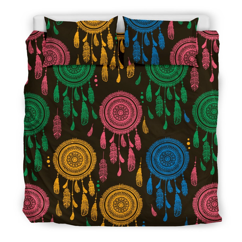 Dream Catcher Colorful Feather Duvet Cover Bedding Set-grizzshop