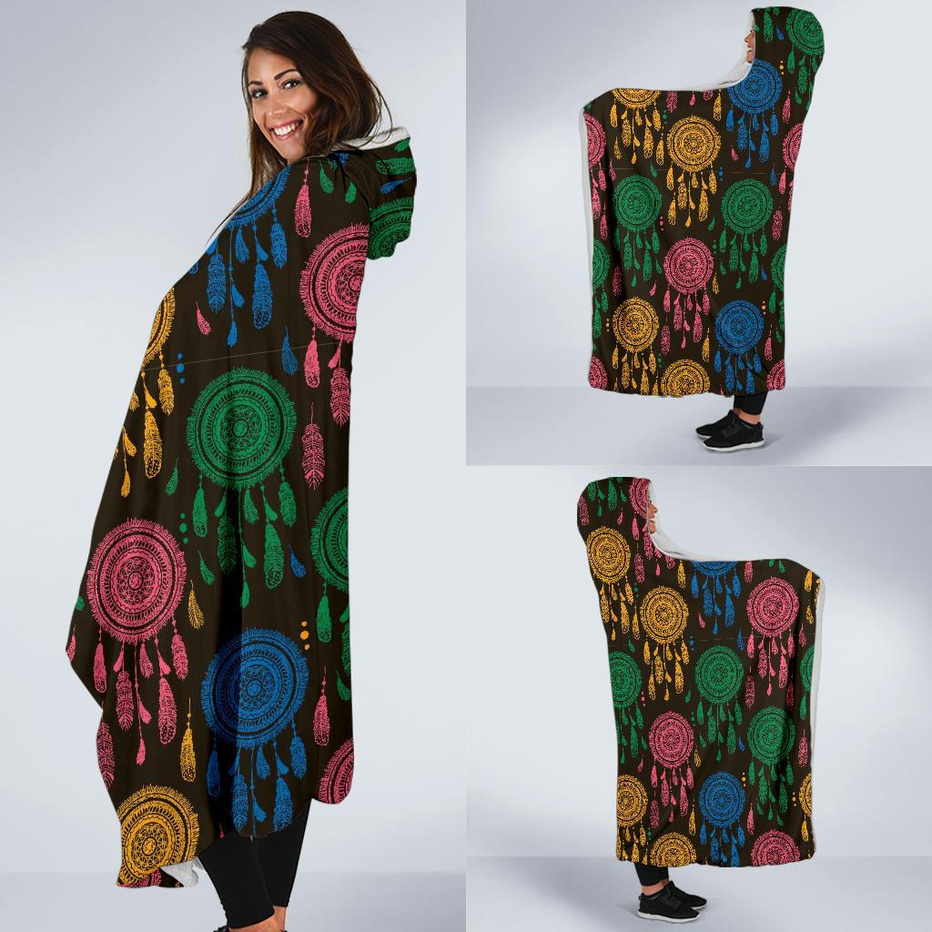 Dream Catcher Colorful Feather Hooded Blanket-grizzshop