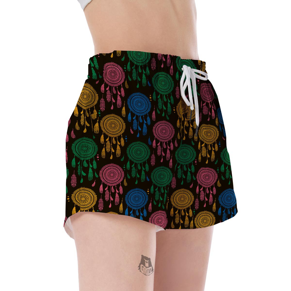 Dream Catcher Colorful Feather Women's Shorts-grizzshop