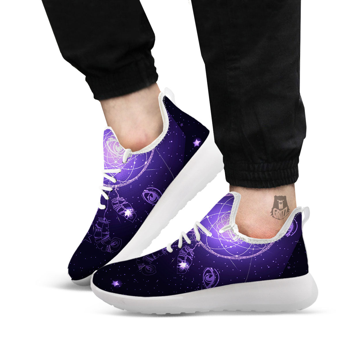 Dream Catcher Constellation Native Print White Athletic Shoes-grizzshop