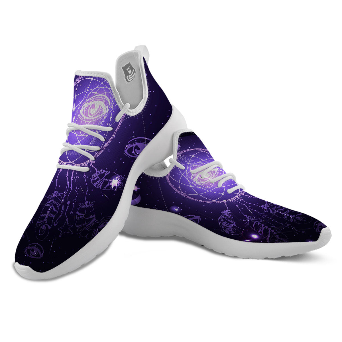 Dream Catcher Constellation Native Print White Athletic Shoes-grizzshop