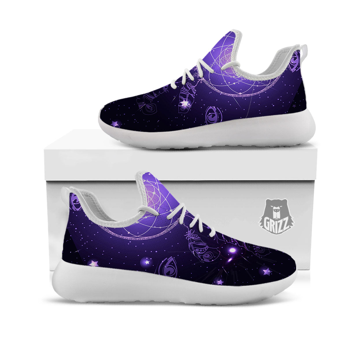 Dream Catcher Constellation Native Print White Athletic Shoes-grizzshop