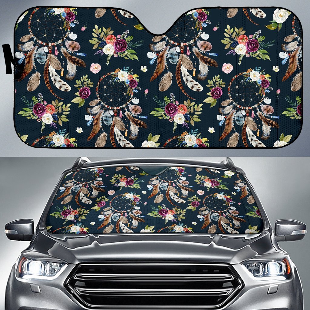 Dream Catcher Feather Boho Car Sun Shade-grizzshop