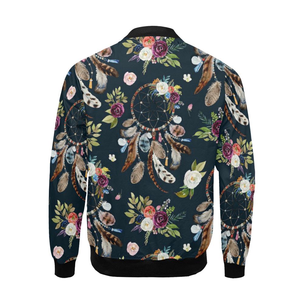 Dream Catcher Feather Boho Pattern Print Men's Bomber Jacket-grizzshop