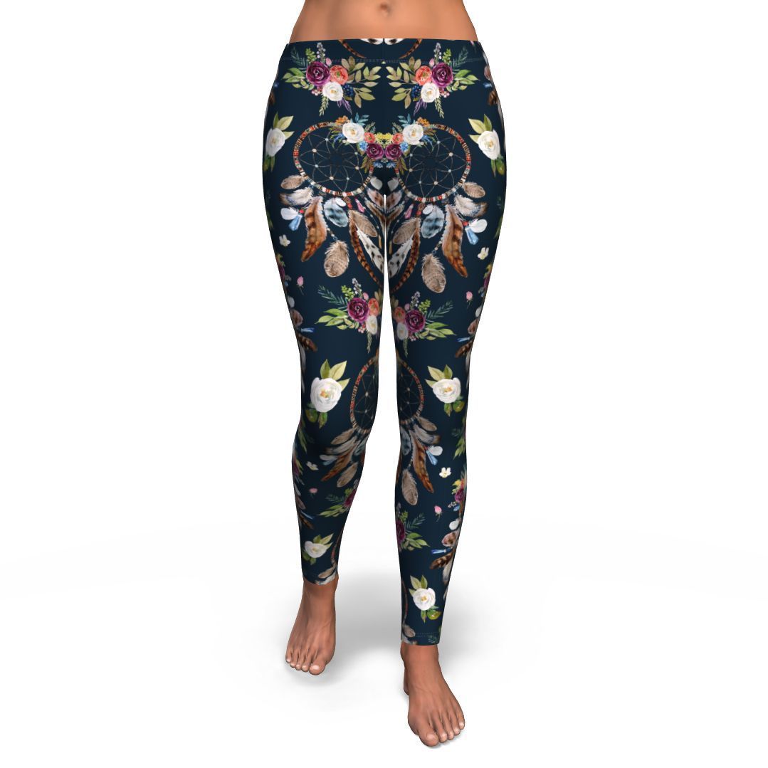 Dream Catcher Feather Boho Pattern Print Pattern Women Leggings-grizzshop