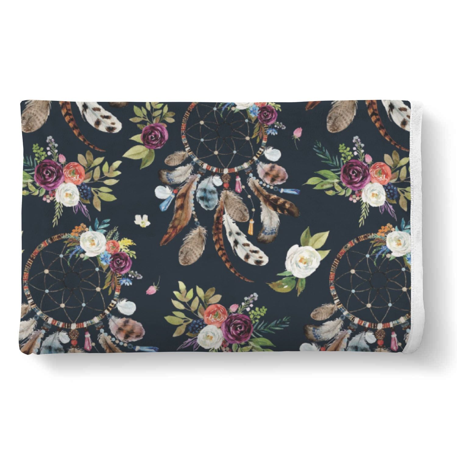 Dream Catcher Feather Boho Pattern Print Throw Blanket-grizzshop