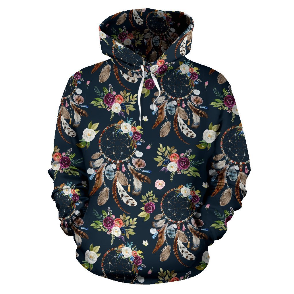 Dream Catcher Feather Boho Pattern Print Women Men Pullover Hoodie-grizzshop