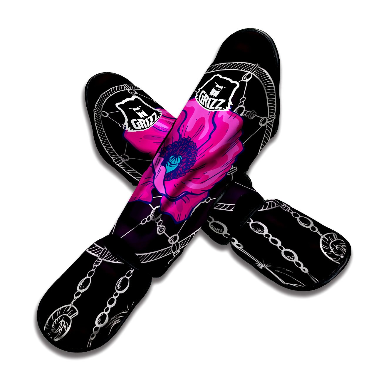 Dream Catcher Flower Bohemian Print Muay Thai Shin Guards-grizzshop