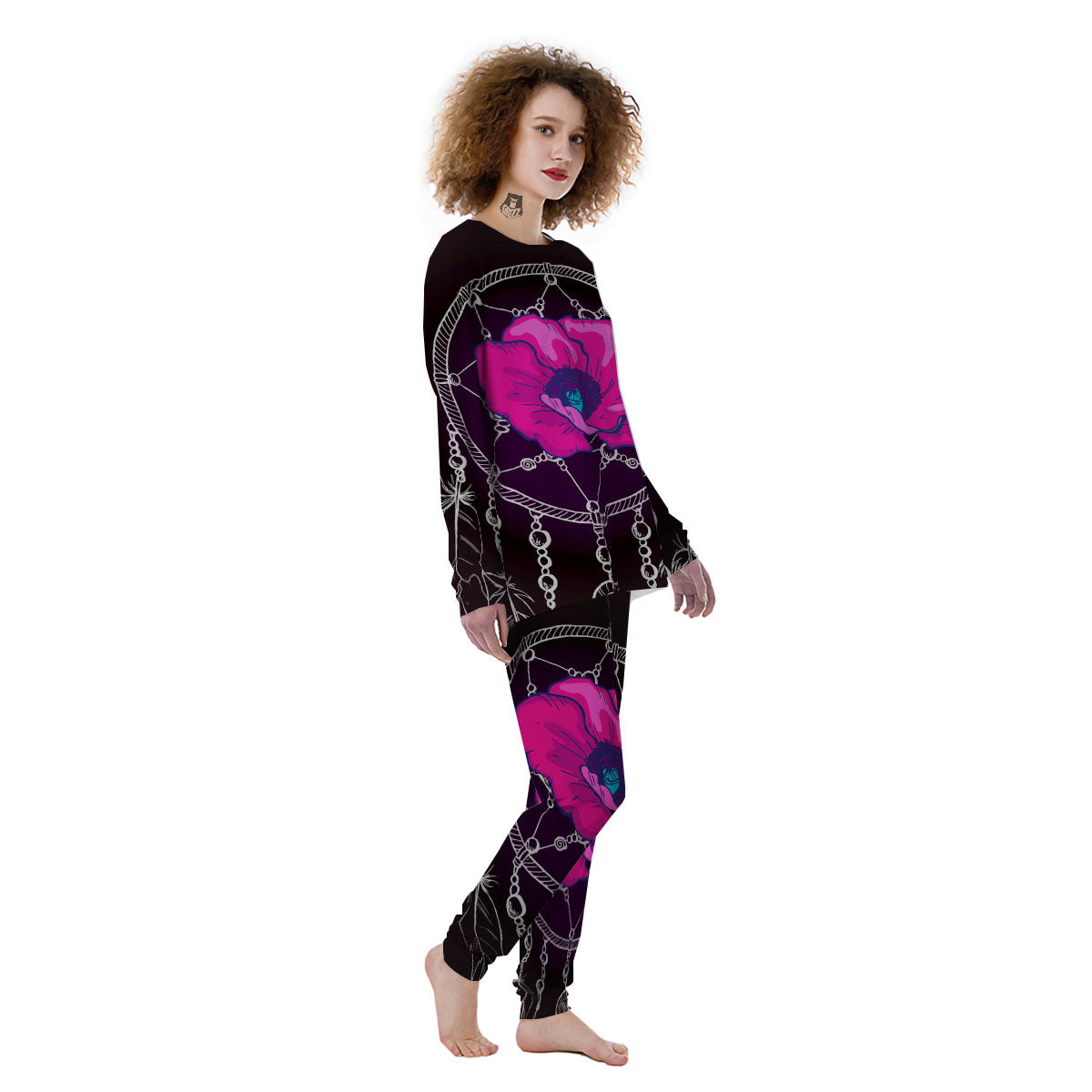 Dream Catcher Flower Bohemian Print Women's Pajamas-grizzshop