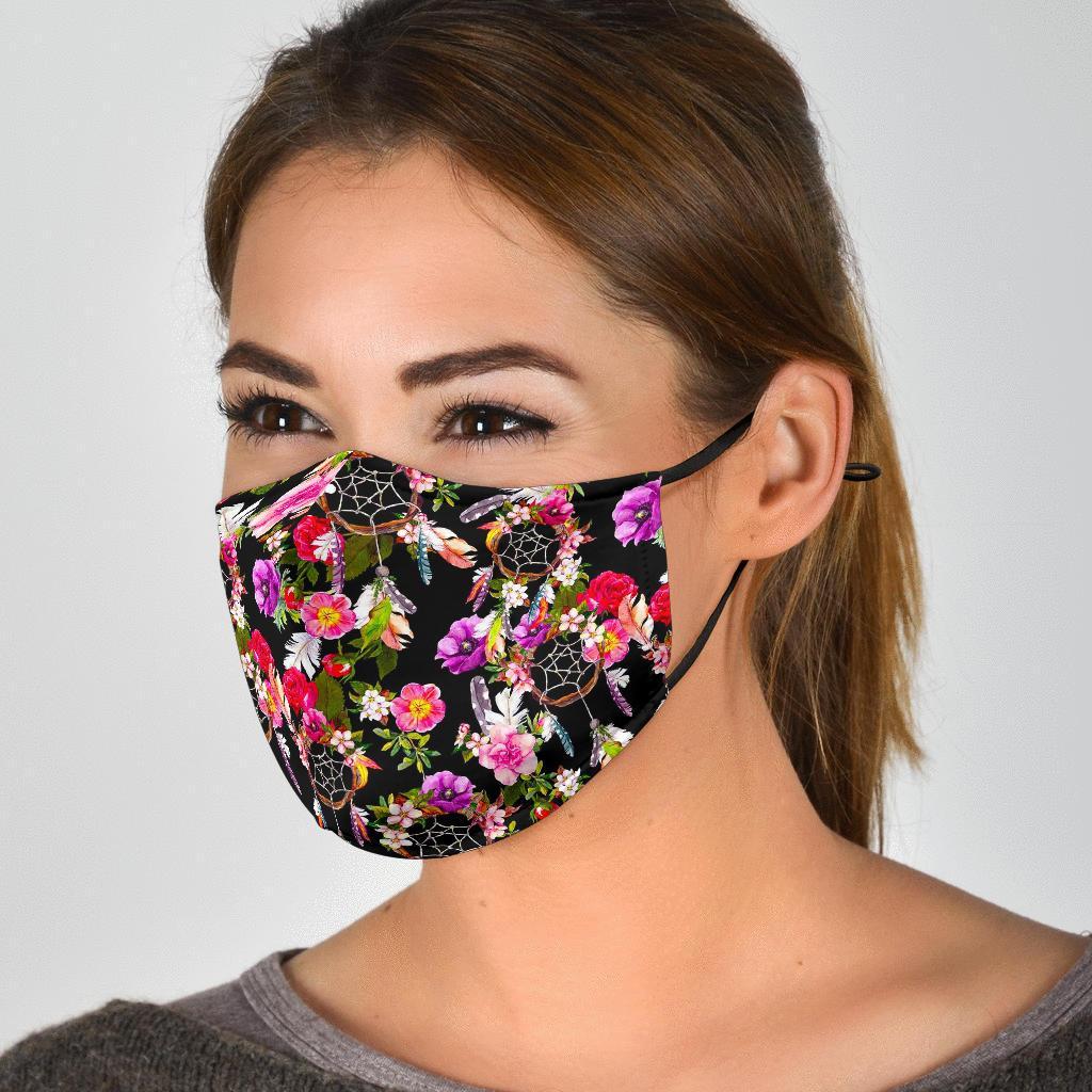 Dream Catcher Flower Boho Feather Face Mask-grizzshop