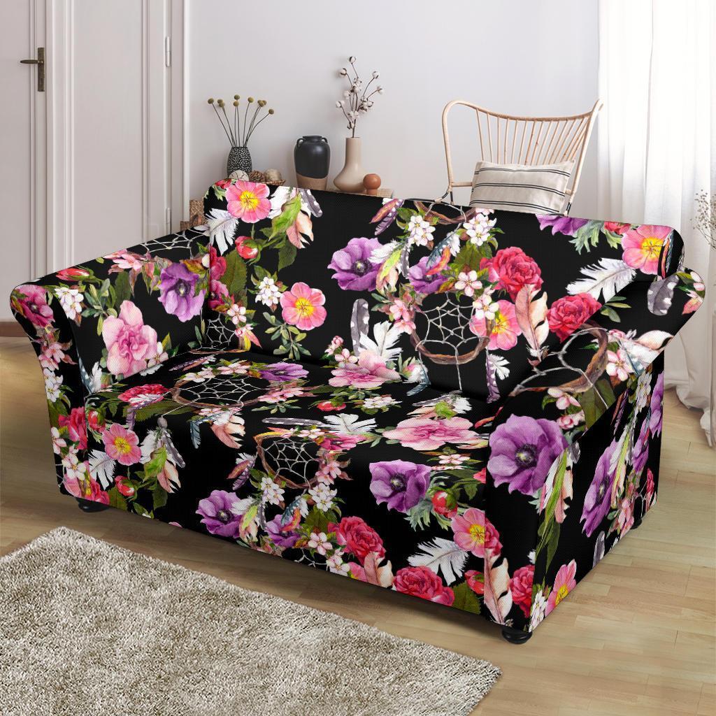 Dream Catcher Flower Boho Feather Loveseat Cover-grizzshop