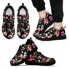 Dream Catcher Flower Boho Feather Pattern Print Black Sneaker Shoes For Men Women-grizzshop