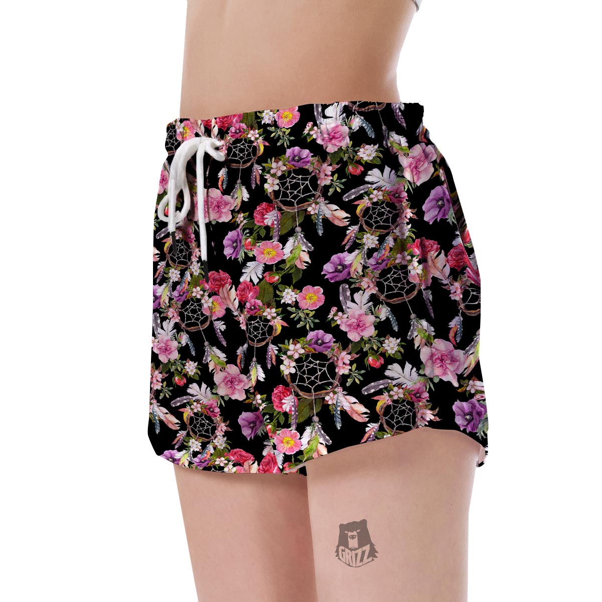 Dream Catcher Flower Boho Feather Women's Shorts-grizzshop