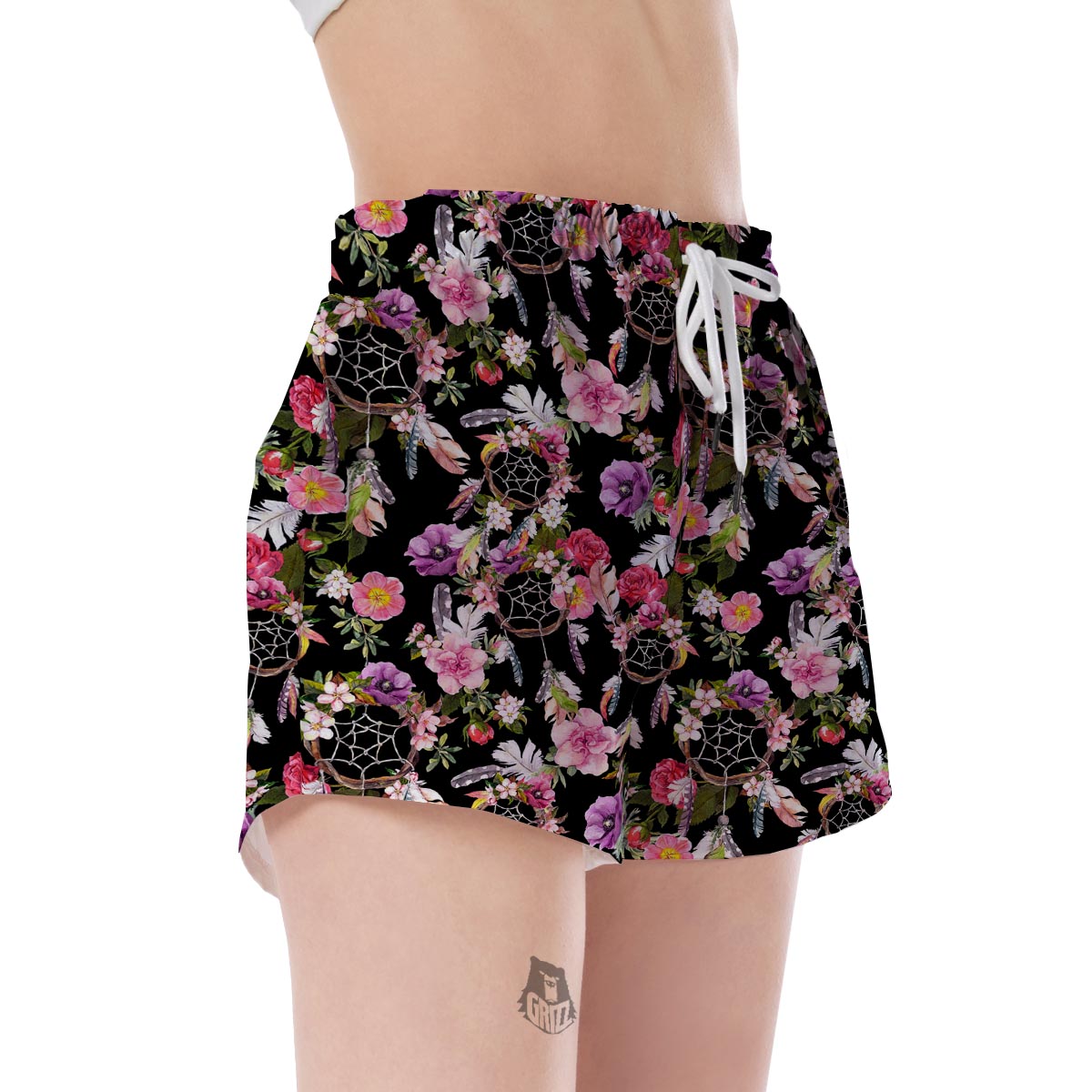 Dream Catcher Flower Boho Feather Women's Shorts-grizzshop