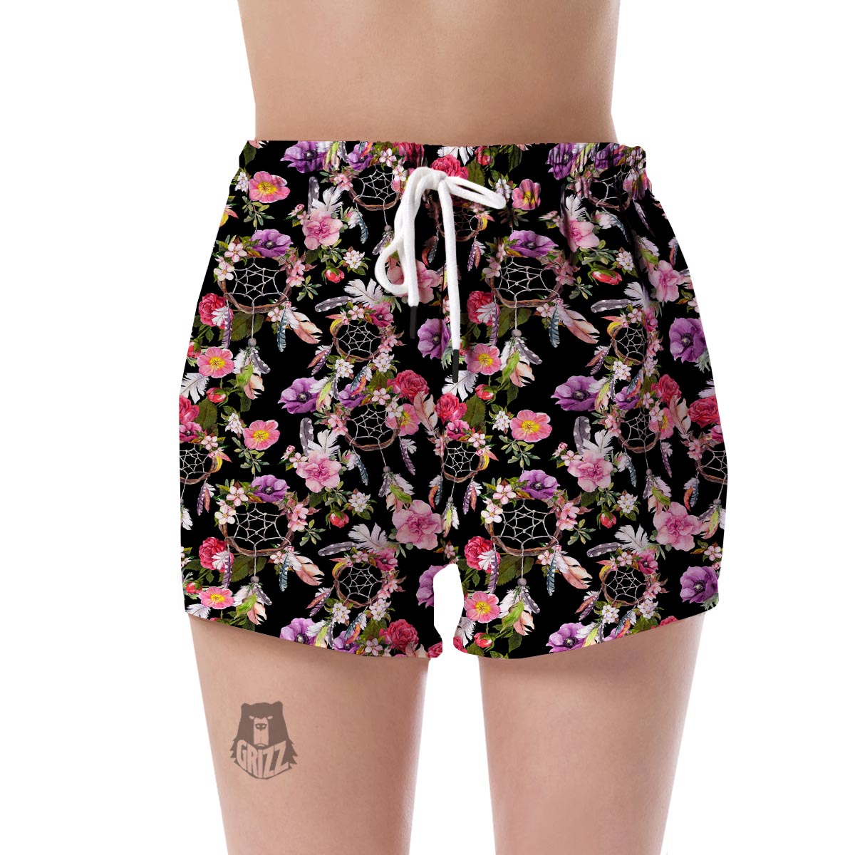 Dream Catcher Flower Boho Feather Women's Shorts-grizzshop