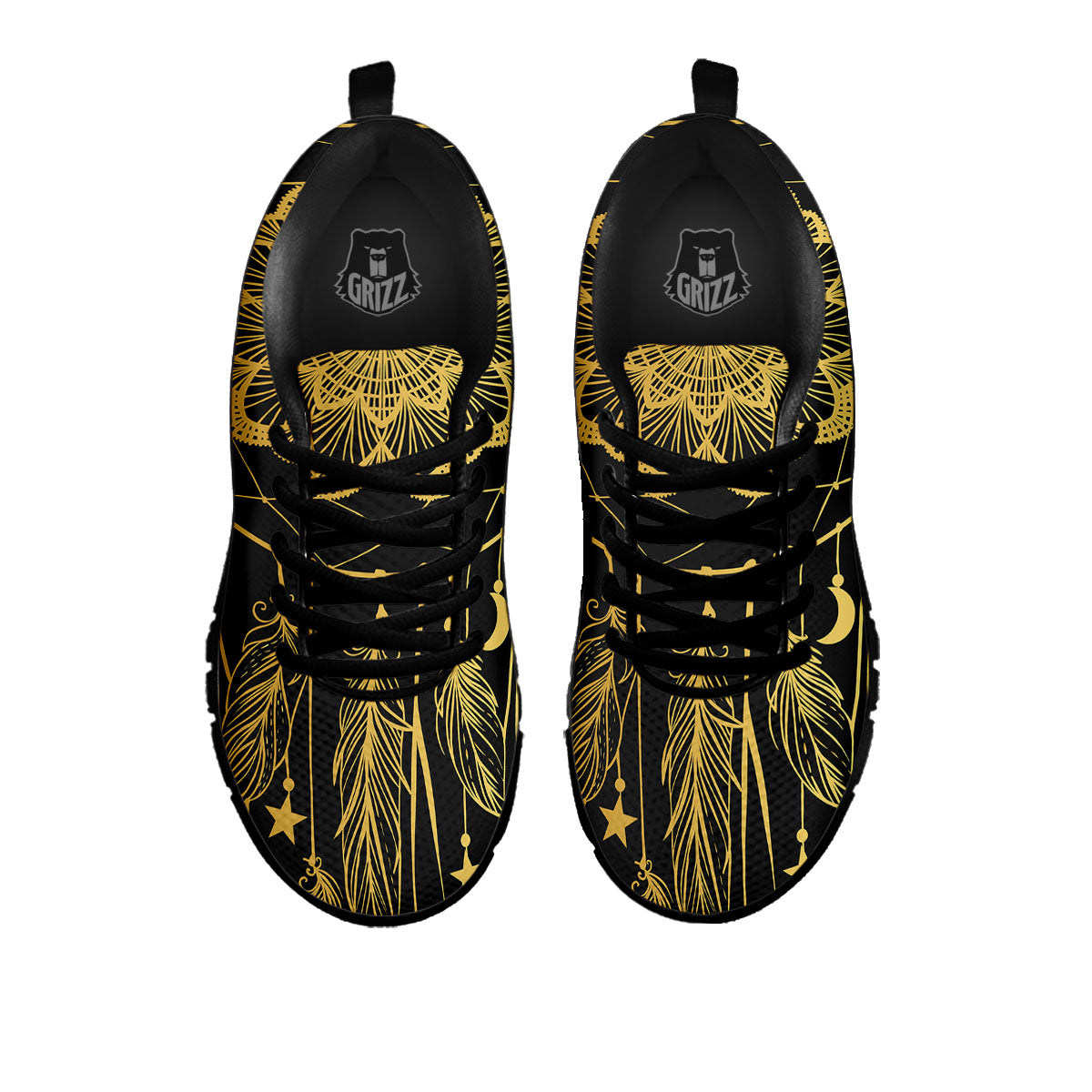 Dream Catcher Indian Tribal Print Black Sneaker-grizzshop