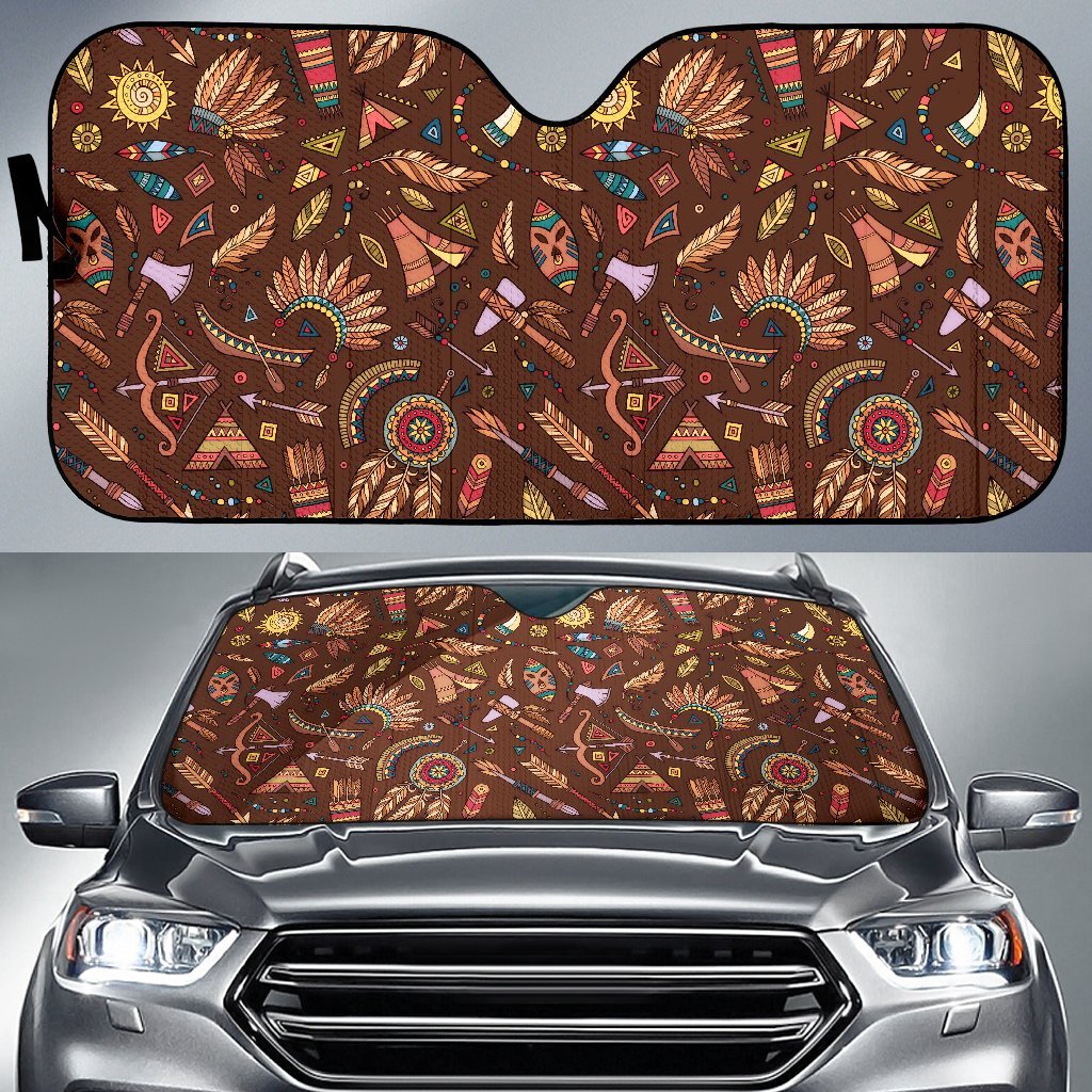 Dream Catcher Native American Boho Feather Car Sun Shade-grizzshop