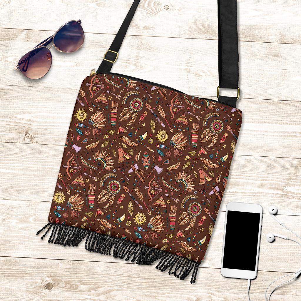 Dream Catcher Native American Boho Feather Crossbody Bags-grizzshop