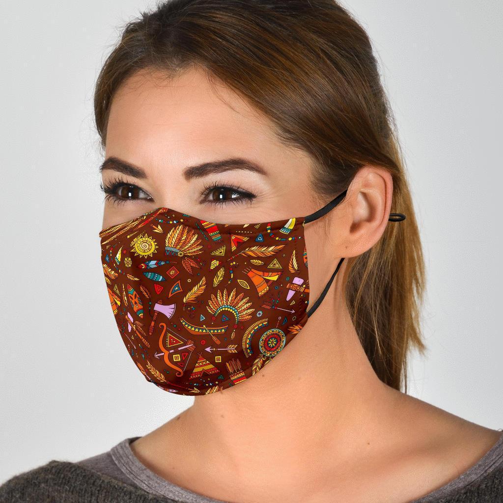 Dream Catcher Native American Boho Feather Face Mask-grizzshop