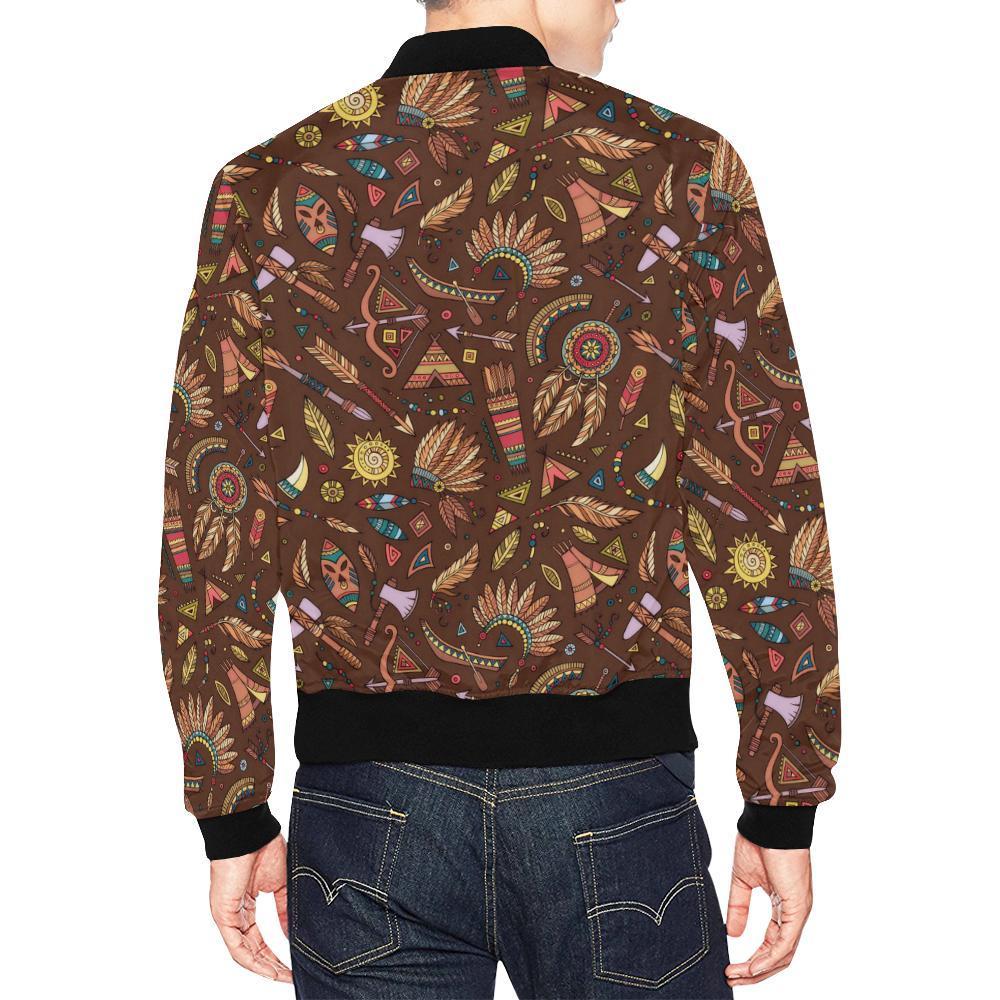 Dream Catcher Native American Boho Feather Pattern Print Men's Bomber Jacket-grizzshop