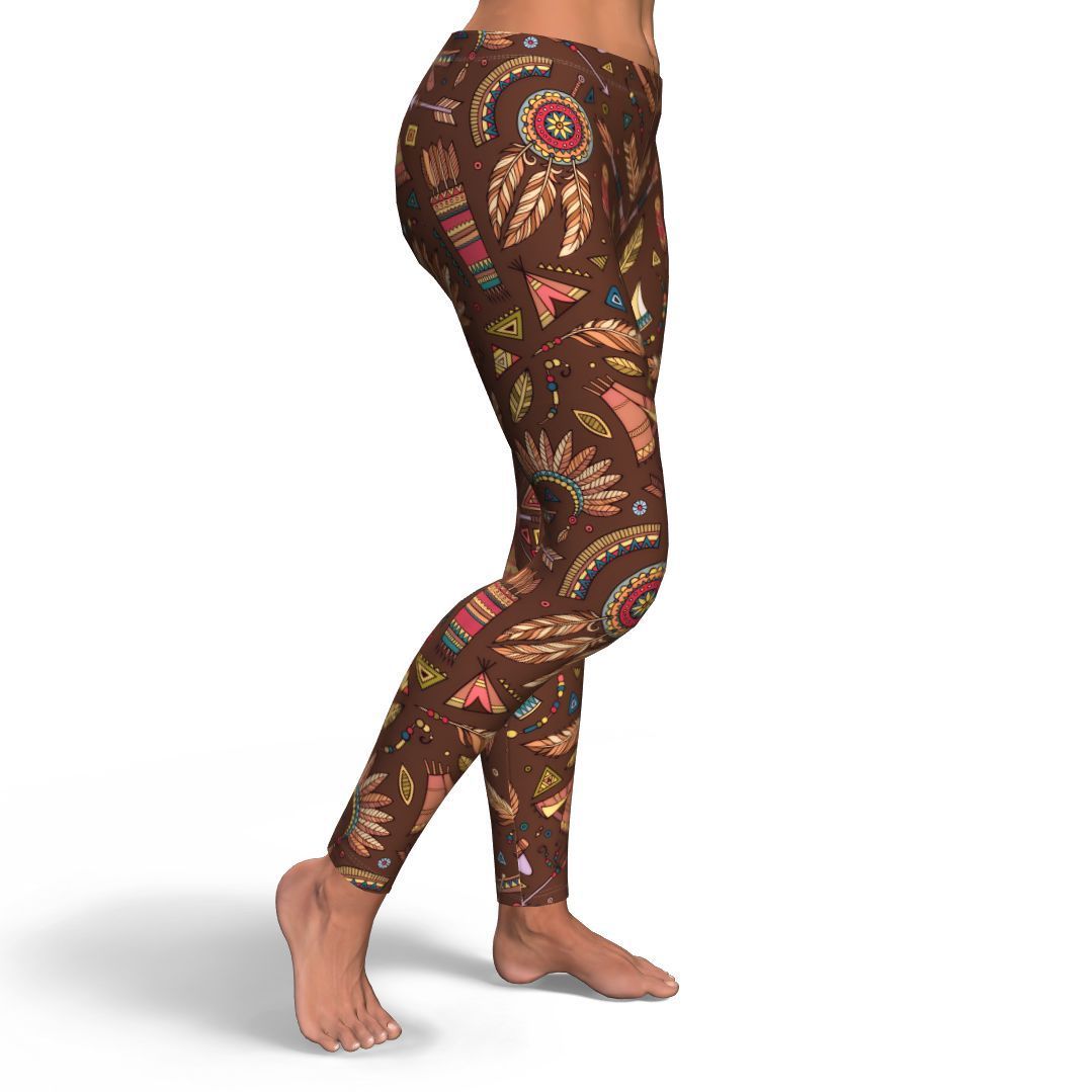 Dream Catcher Native American Boho Feather Pattern Print Pattern Women Leggings-grizzshop