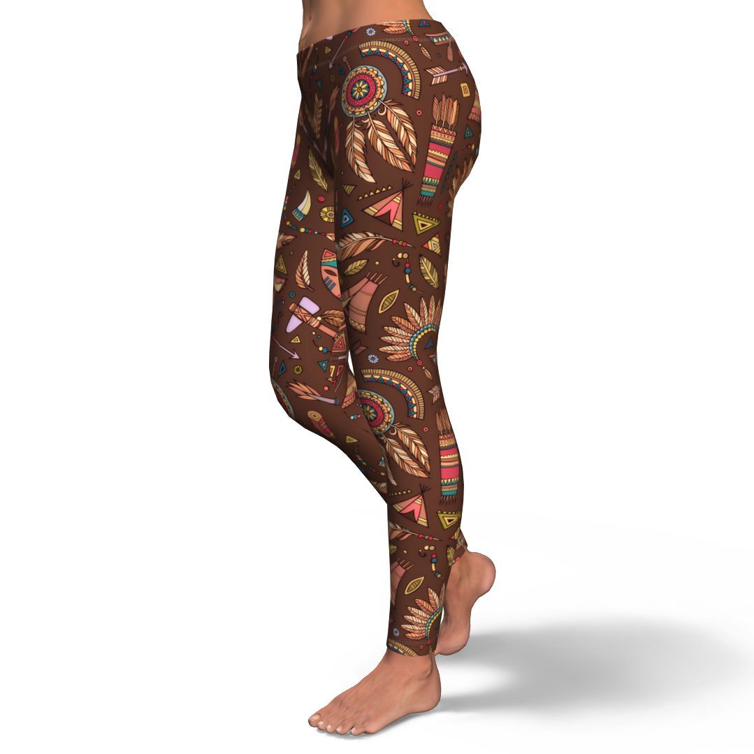 Dream Catcher Native American Boho Feather Pattern Print Pattern Women Leggings-grizzshop