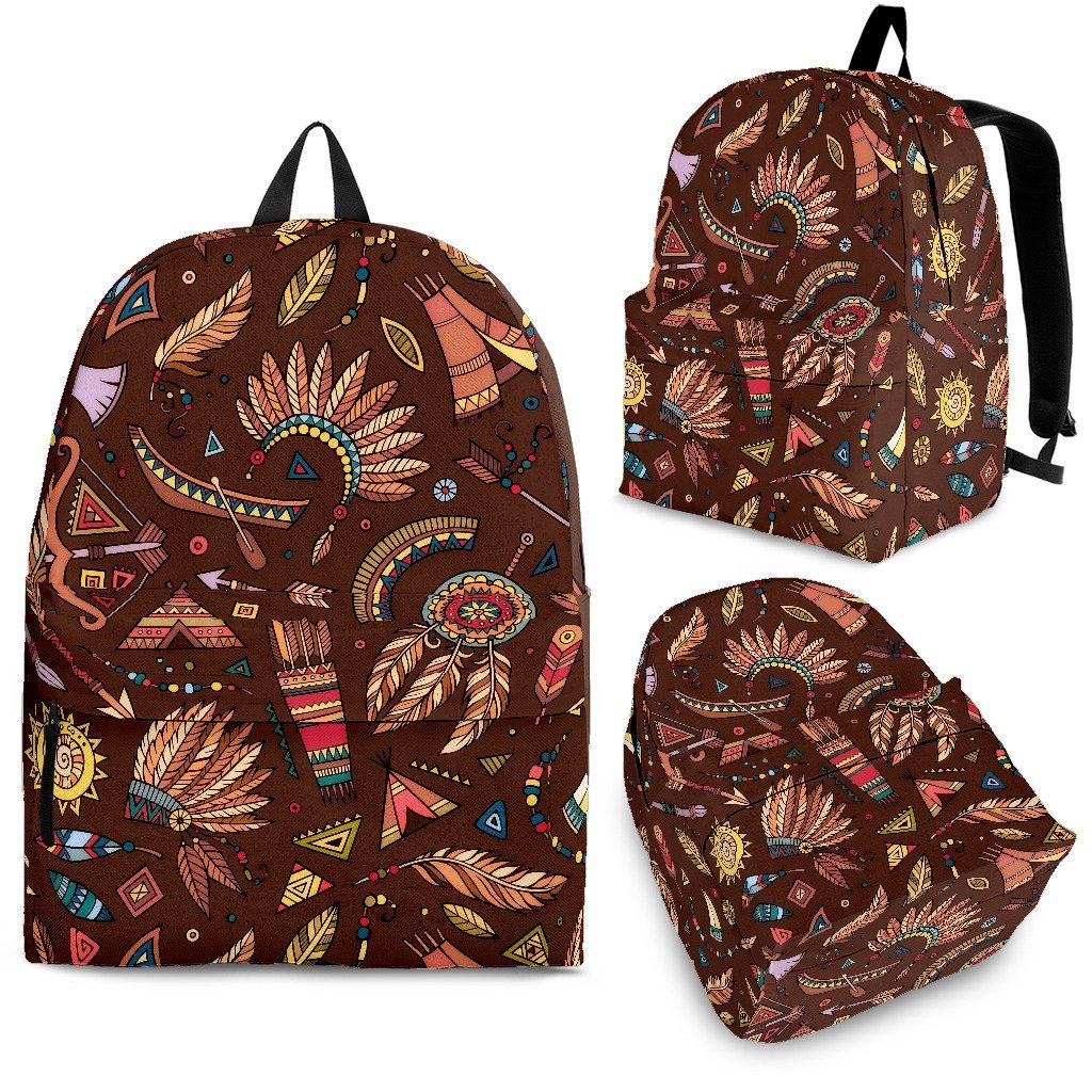 Dream Catcher Native American Boho Feather Pattern Print Premium Backpack-grizzshop