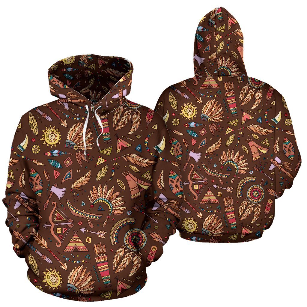 Dream Catcher Native American Boho Feather Pattern Print Women Men Pullover Hoodie-grizzshop