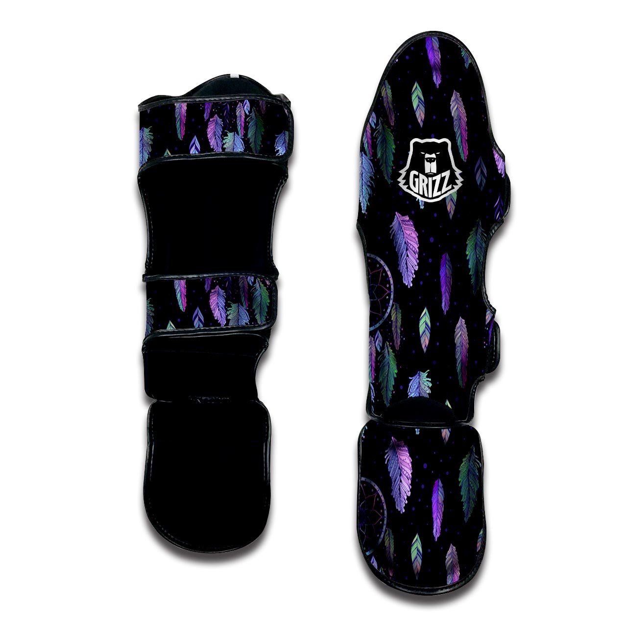 Dream Catcher Purple And Teal Print Pattern Muay Thai Shin Guards-grizzshop