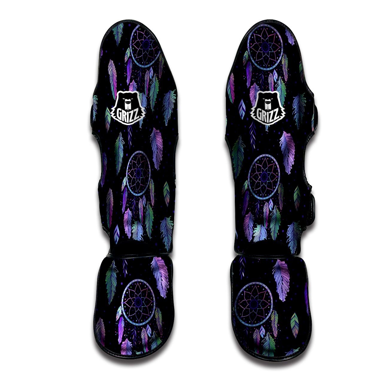 Dream Catcher Purple And Teal Print Pattern Muay Thai Shin Guards-grizzshop