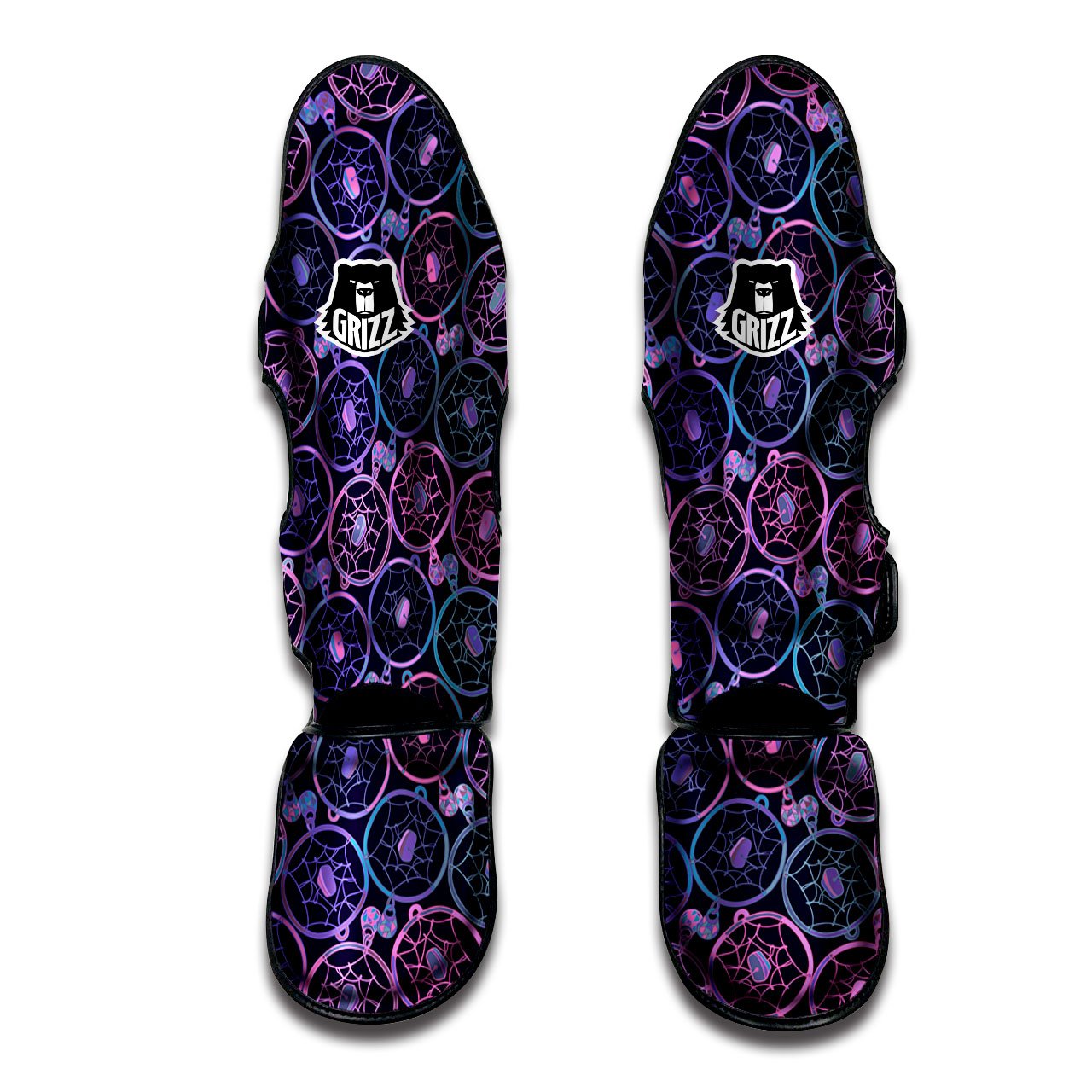 Dream Catcher Purple Boho Print Pattern Muay Thai Shin Guards-grizzshop