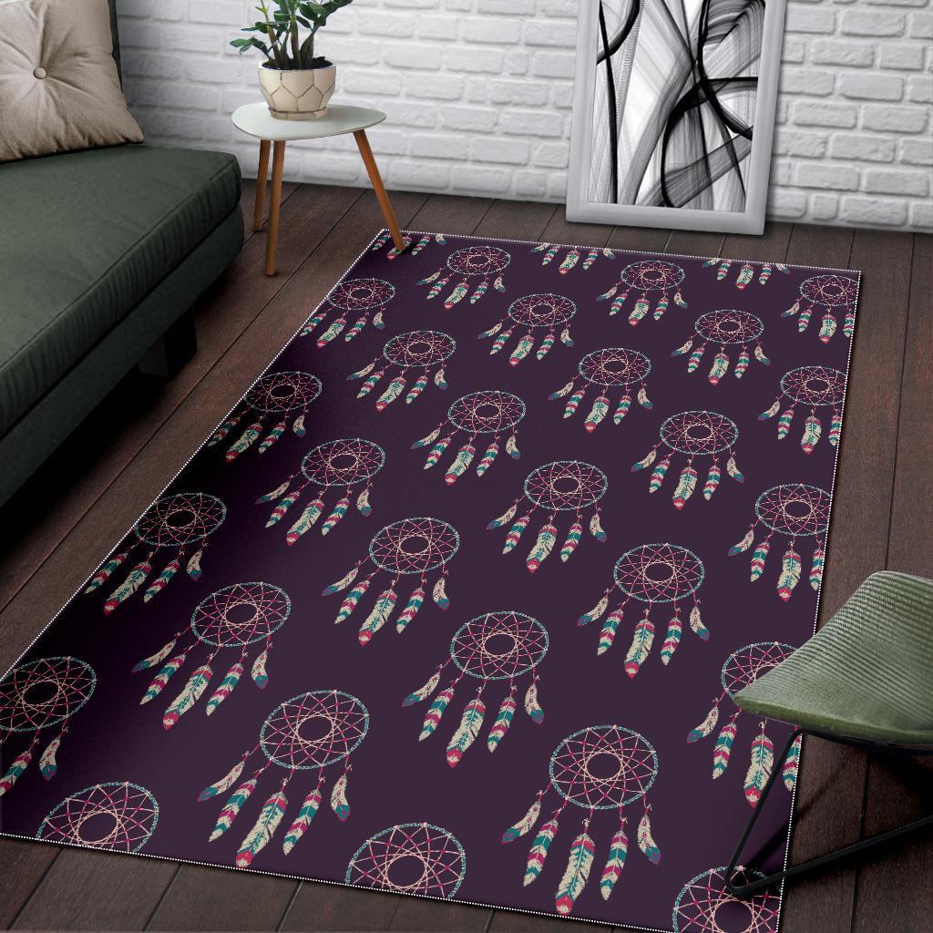 Dream Catcher Purple Feather Floor Mat-grizzshop