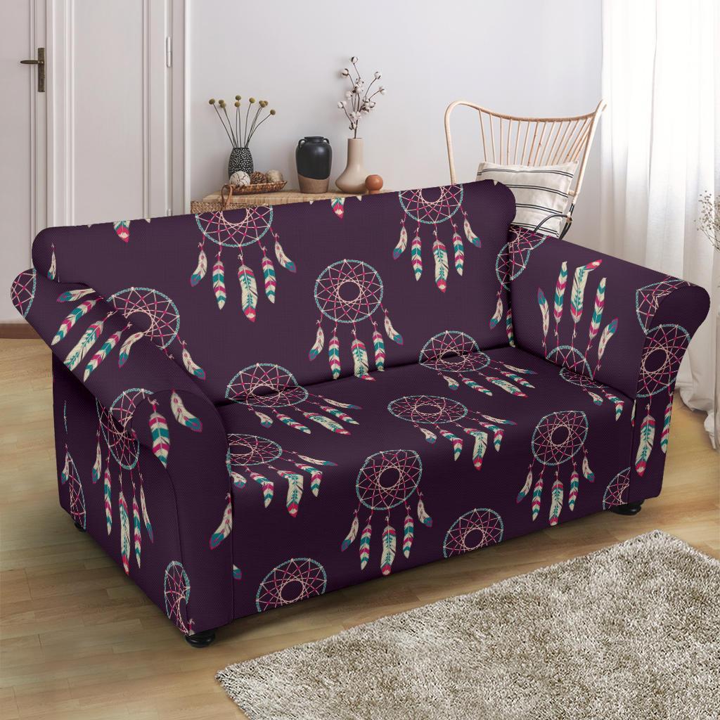 Dream Catcher Purple Feather Loveseat Cover-grizzshop