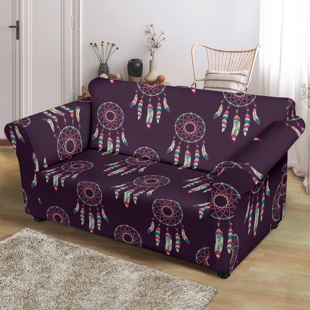 Dream Catcher Purple Feather Loveseat Cover-grizzshop