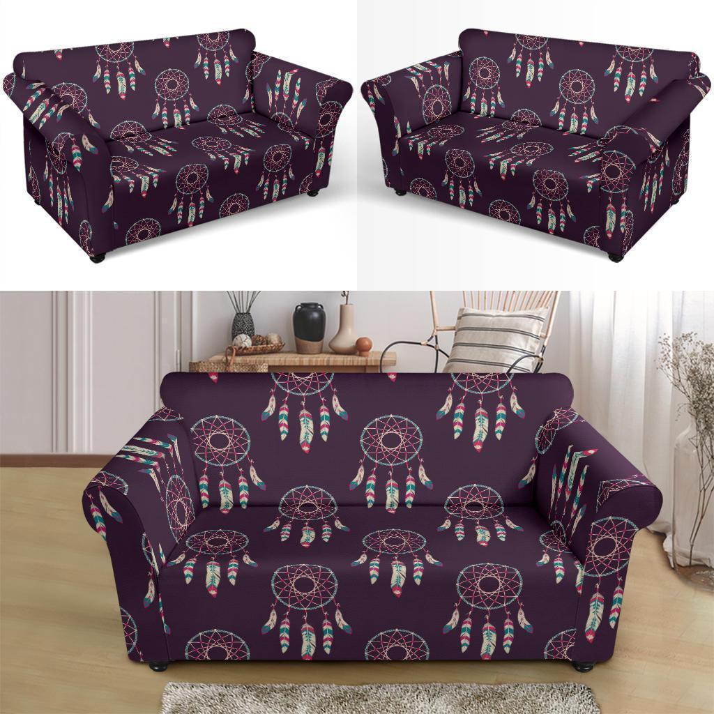 Dream Catcher Purple Feather Loveseat Cover-grizzshop