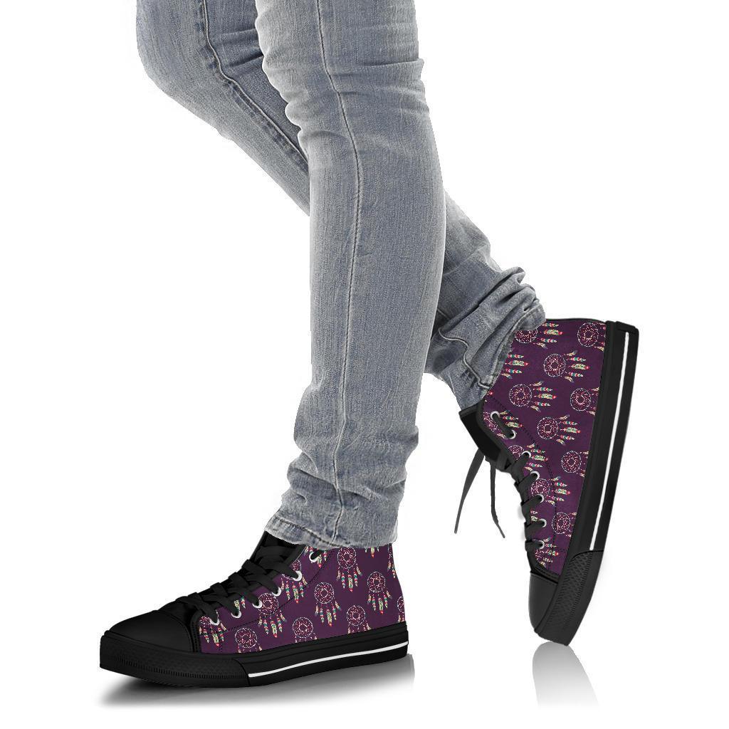 Dream Catcher Purple Feather Men Women's High Top Shoes-grizzshop