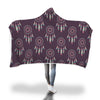 Dream Catcher Purple Feather Pattern Print Hooded Blanket-grizzshop