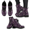 Dream Catcher Purple Feather Pattern Print Men Women Leather Boots-grizzshop